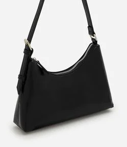 Bolsa Baguete Pequena em PU com Ajuste de Alça