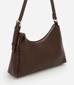 Bolsa Baguete Pequena em PU com Ajuste de Alça