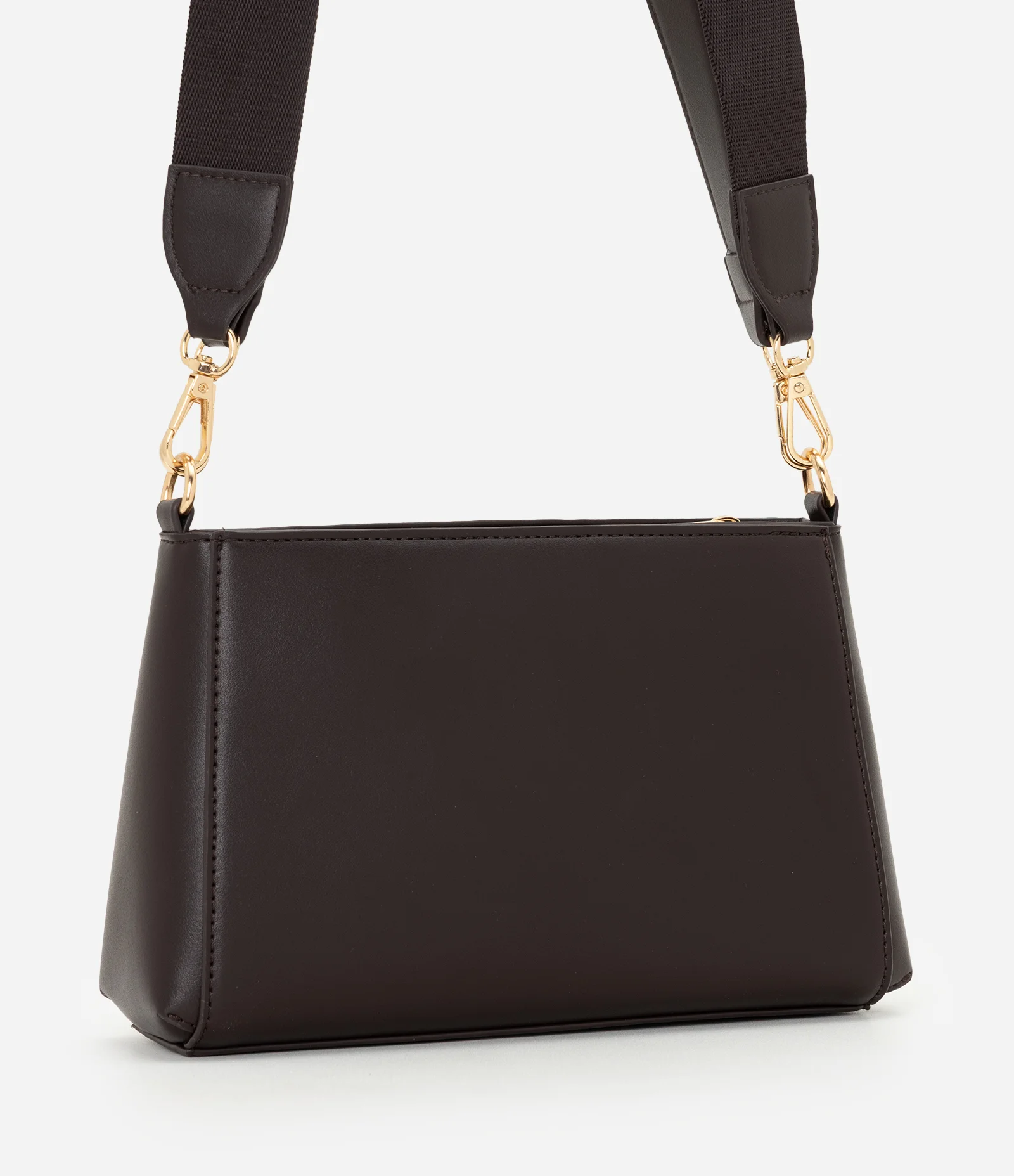 Bolsa Média Transversal com Alça Removível e Ajustável Marrom 3