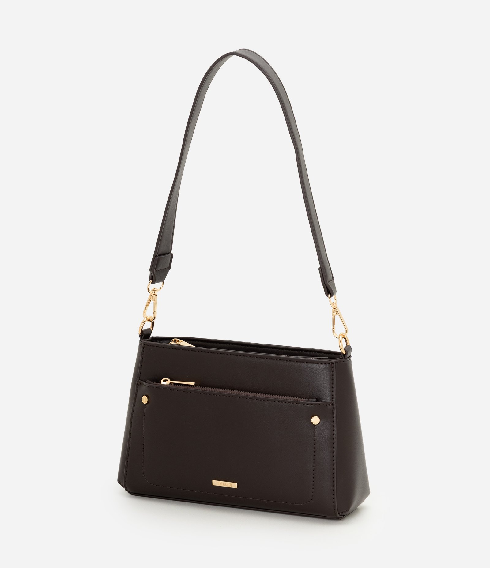 Bolsa Média Transversal com Alça Removível e Ajustável Marrom 4