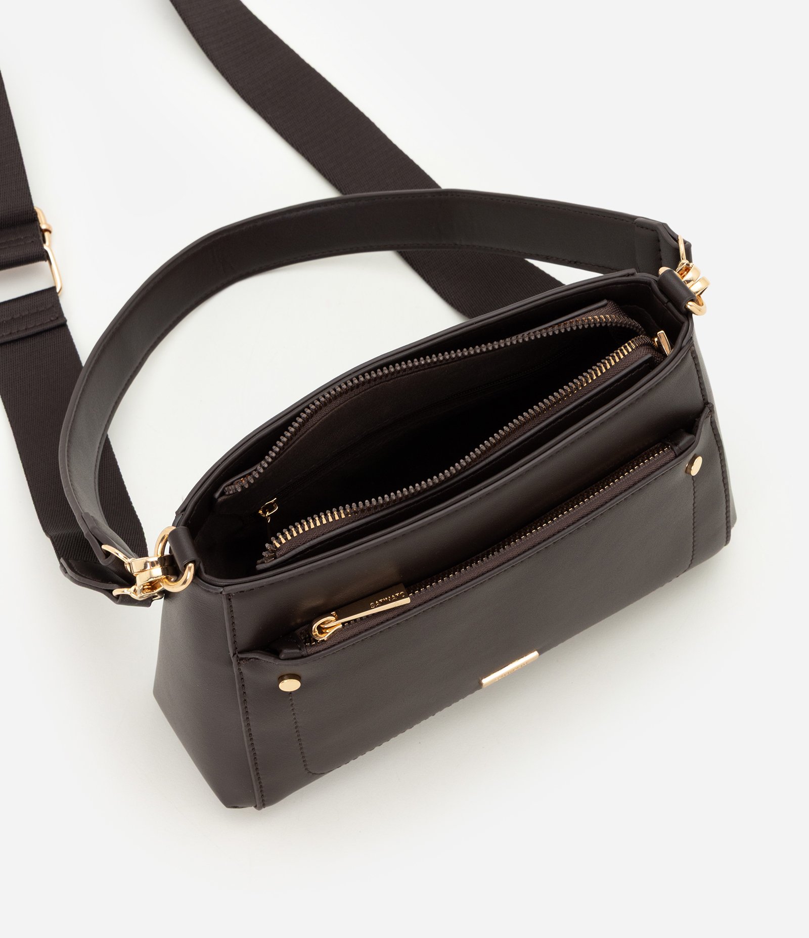 Bolsa Média Transversal com Alça Removível e Ajustável Marrom 5
