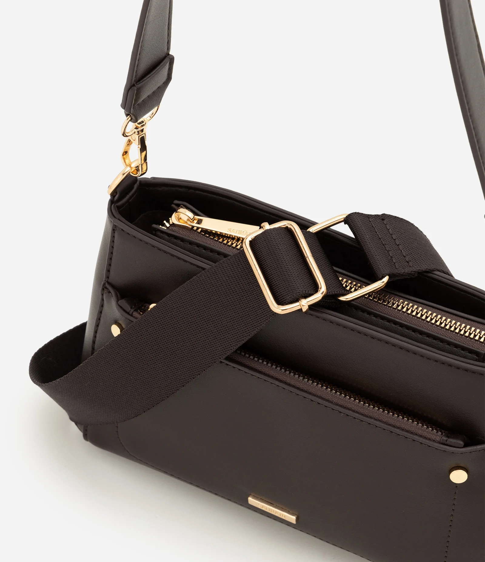 Bolsa Média Transversal com Alça Removível e Ajustável Marrom 6