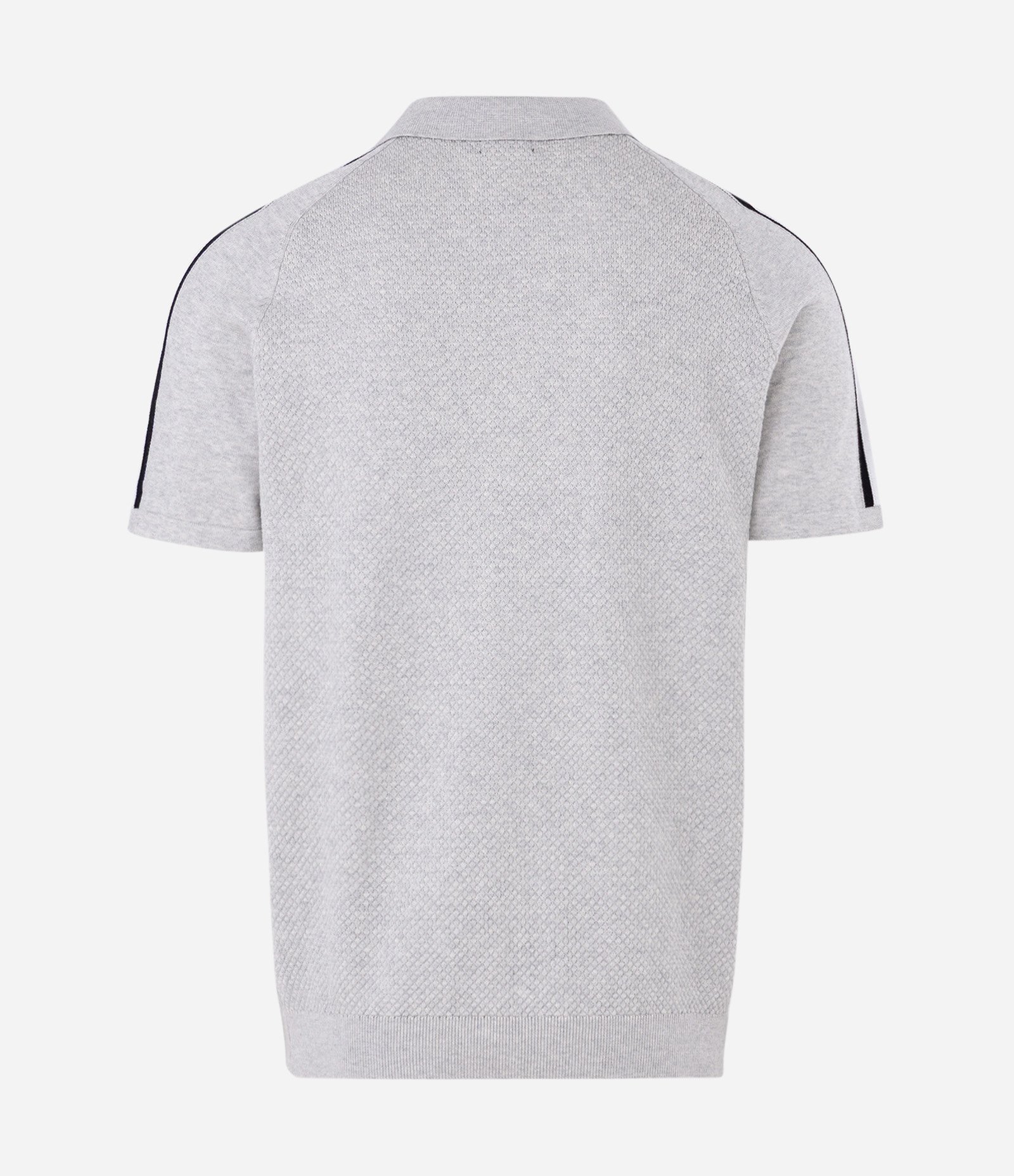 Polo Manga Curta em Efeito Tricô Cinza 2