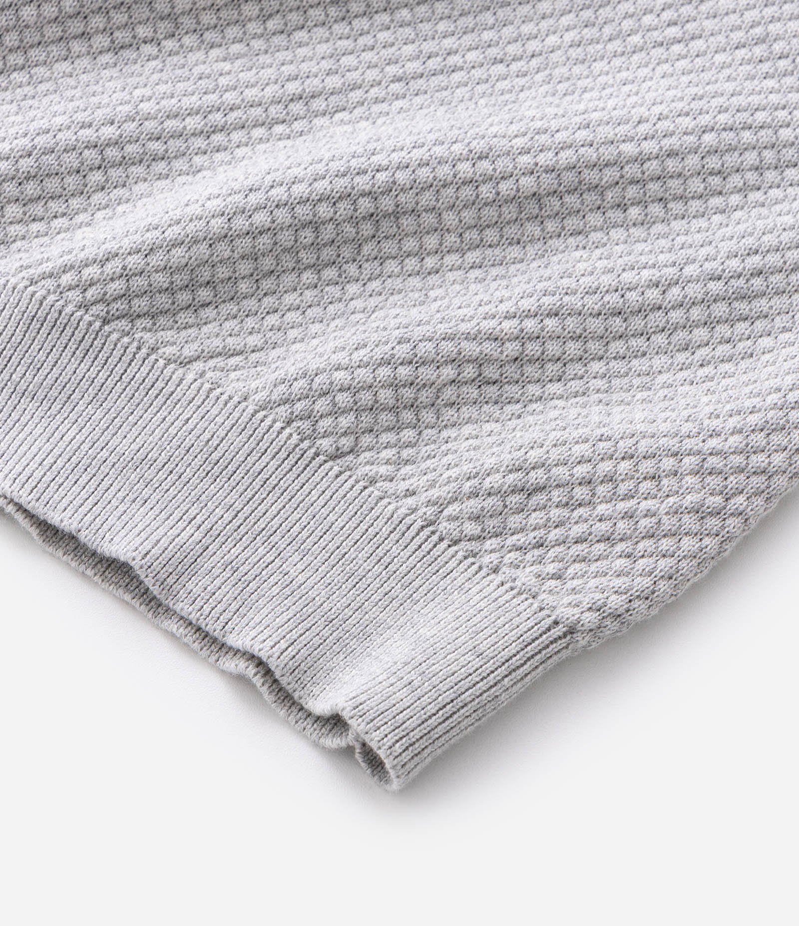 Polo Manga Curta em Efeito Tricô Cinza 4