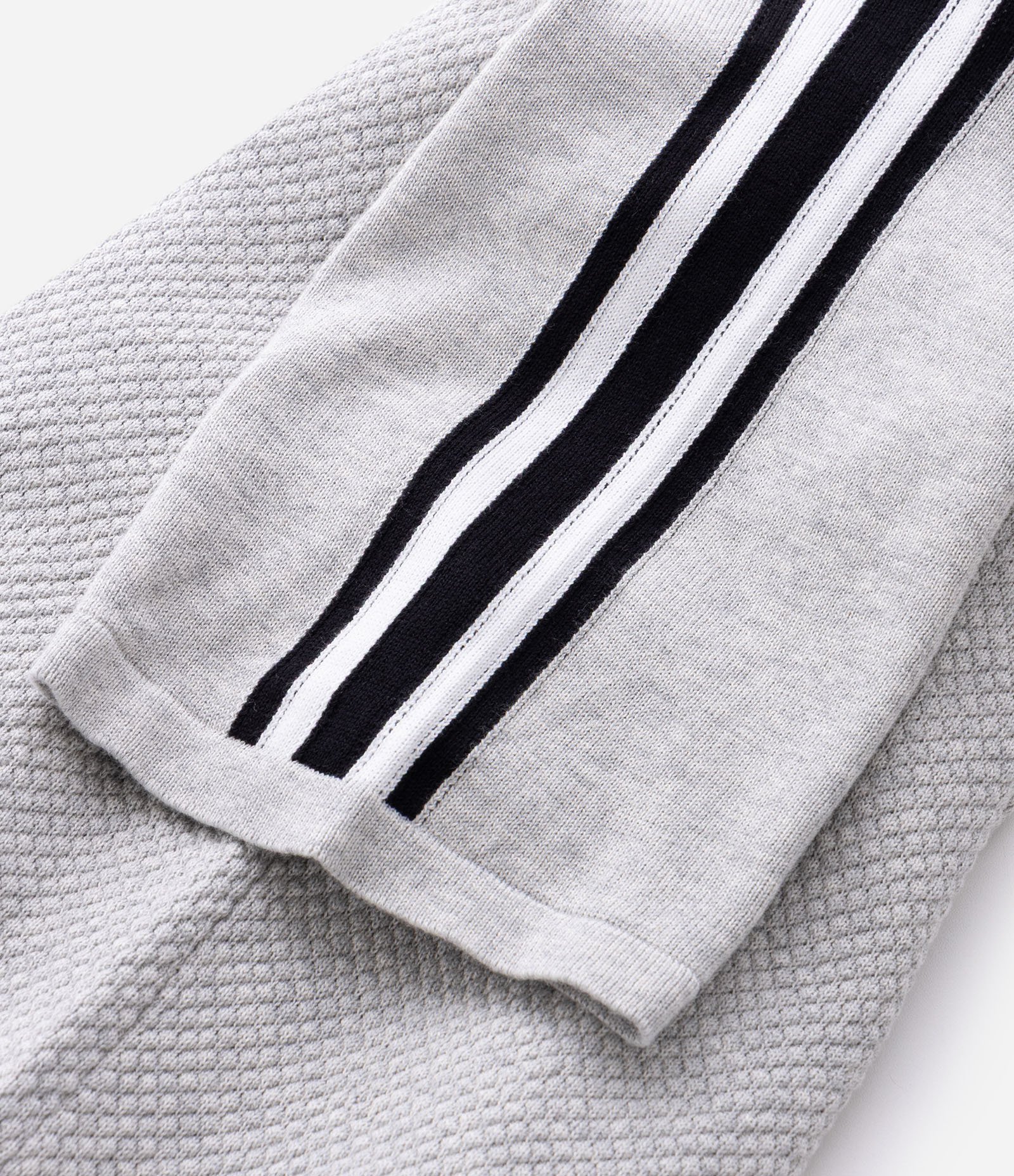 Polo Manga Curta em Efeito Tricô Cinza 7