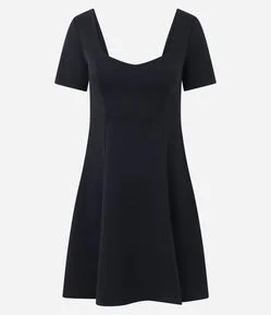 Vestido Evasê em Ponto Roma com Decote V