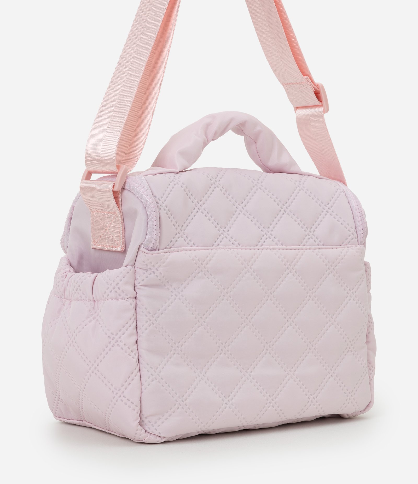 Lancheira Acolchoada Espaçosa com Alça Longa Ajustável Rosa 3