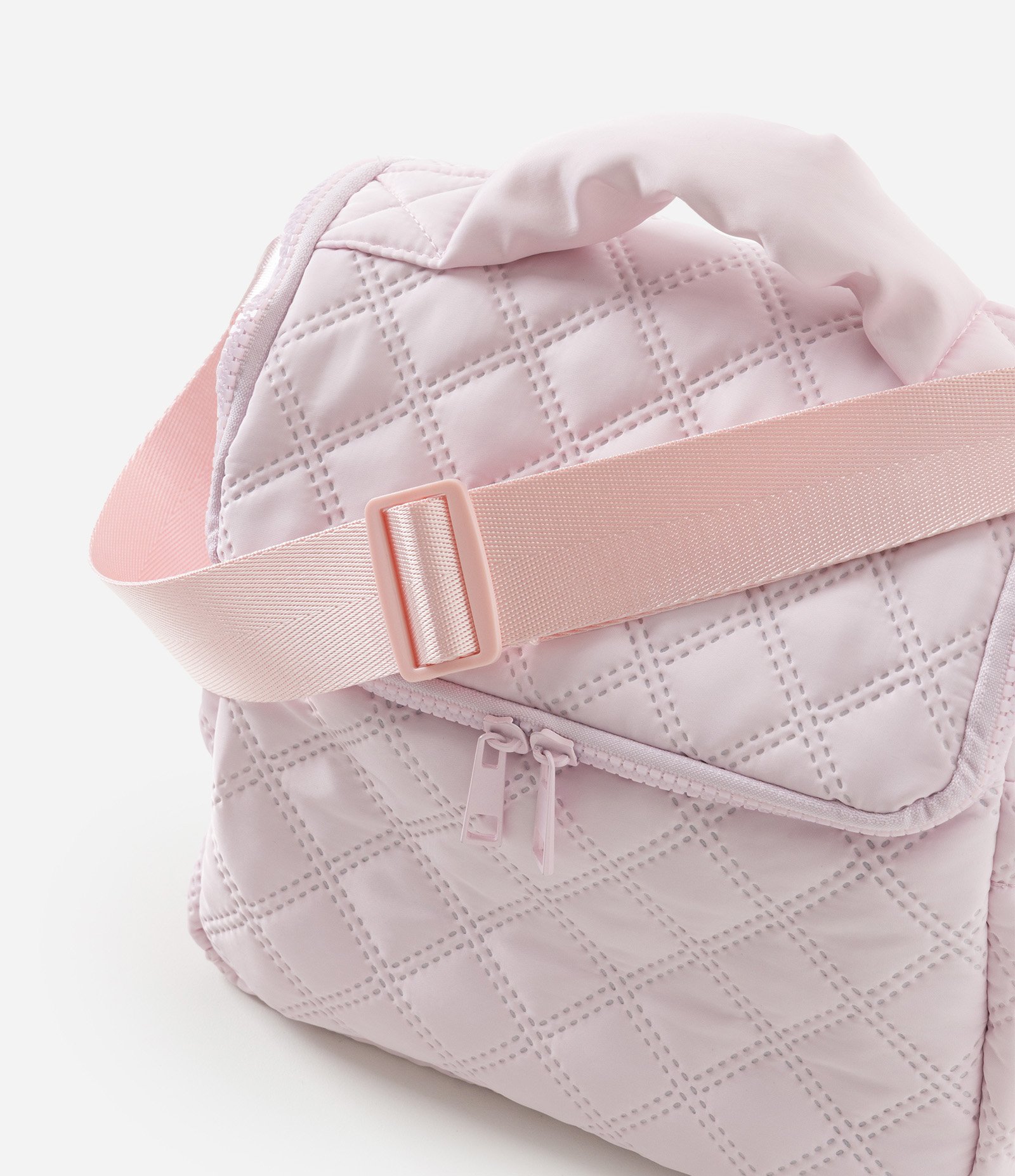 Lancheira Acolchoada Espaçosa com Alça Longa Ajustável Rosa 7