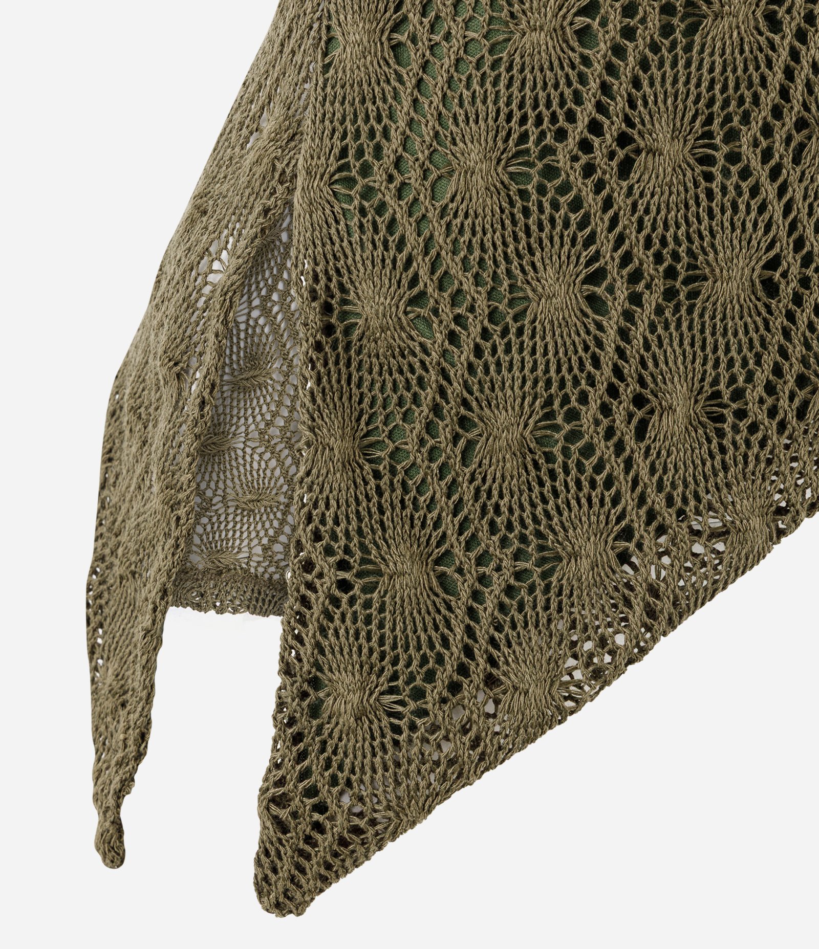 Blusa Ombro Único em Tricô Texturizado com Barra Assimétrica Verde 3