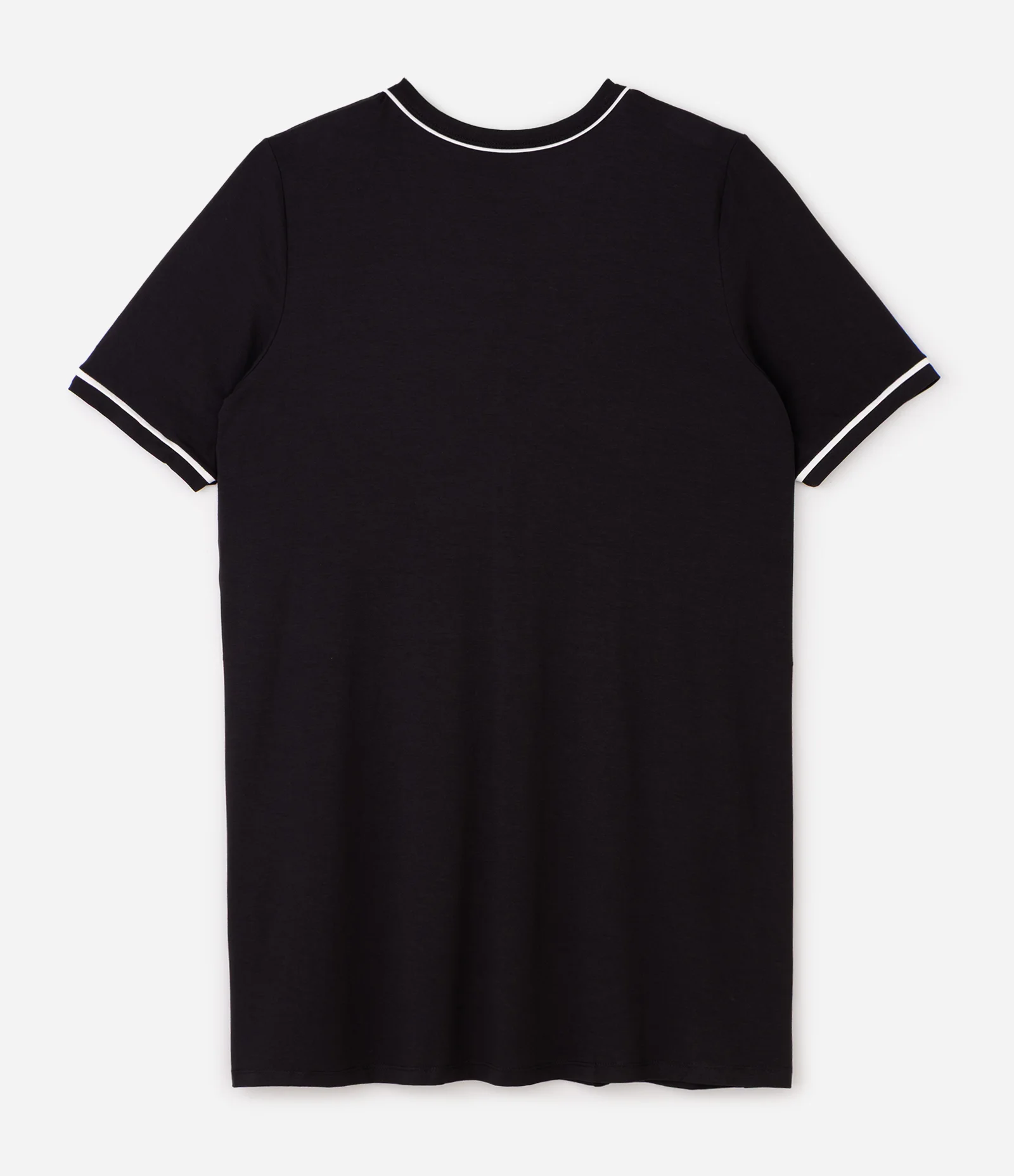 Camisola Curta com Abotoamento Frontal e Detalhes Contrastantes Curve & Plus Size Preto 2