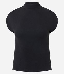 Blusa Média em Tricô com Golinha Alta