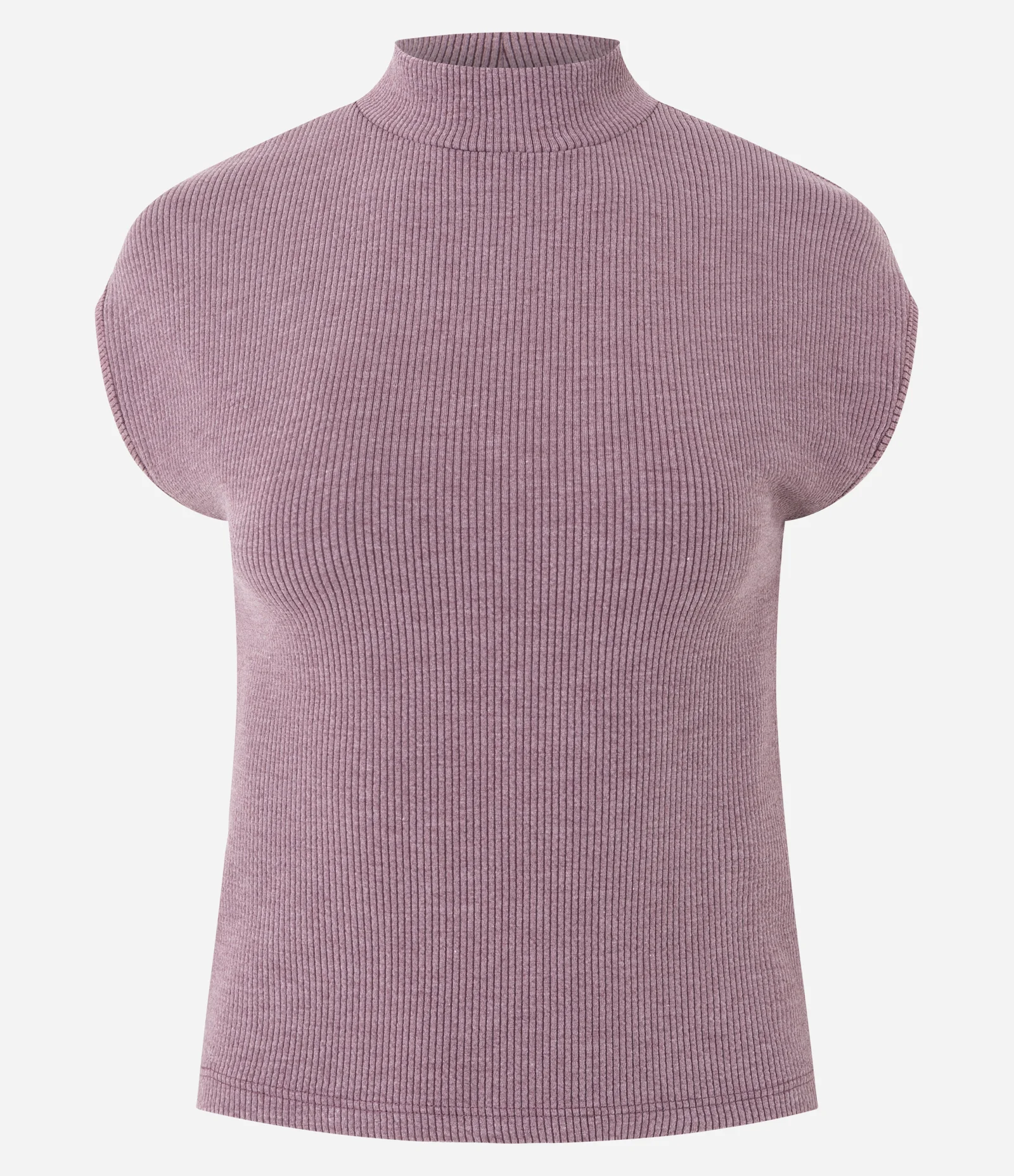 Blusa Média em Tricô com Golinha Alta Lilás 1