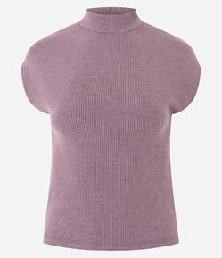 Blusa Média em Tricô com Golinha Alta