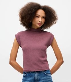 Blusa Média em Tricô com Golinha Alta