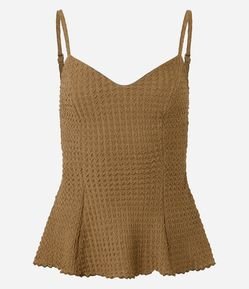 Blusa de Alcinha em Tricô Texturizado com Caimento Aberto