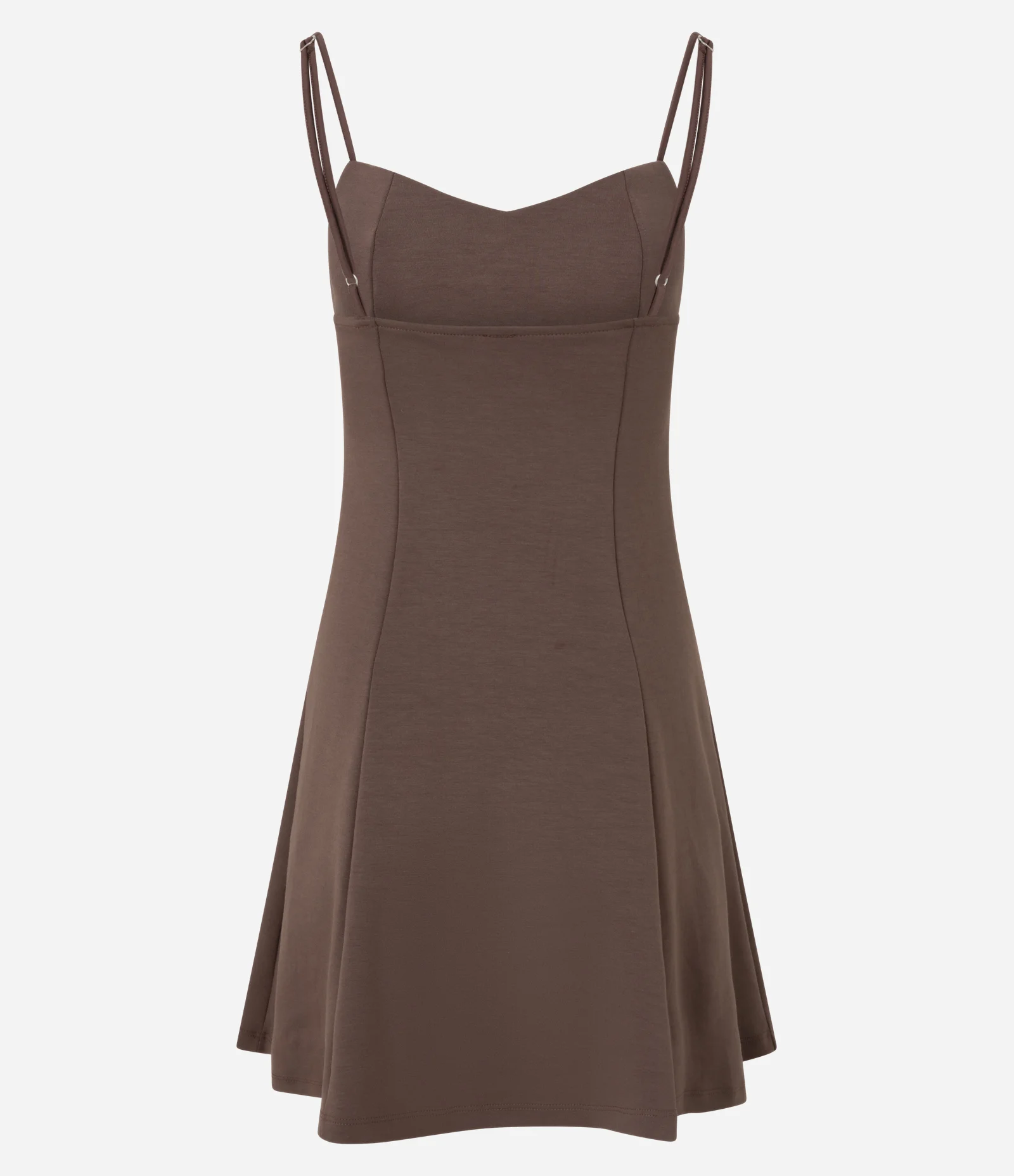 Vestido Curto Evasê de Alcinha Marrom 2