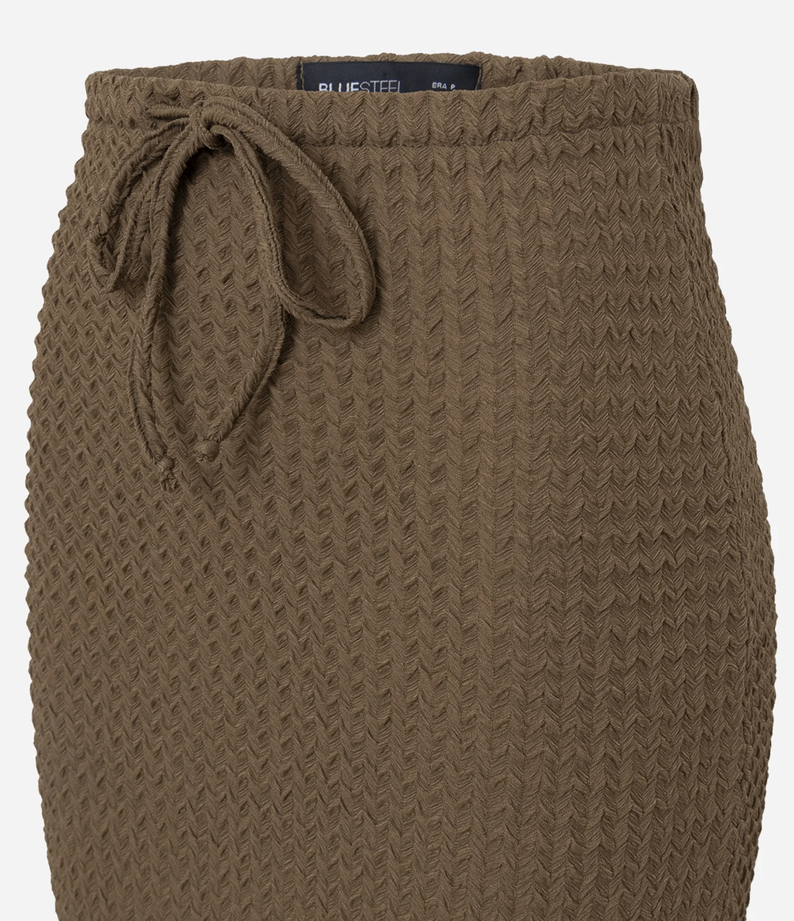 Saia Midi Texturizada com Amarração Marrom 2