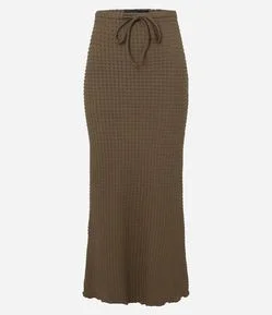 Saia Midi Texturizada com Amarração