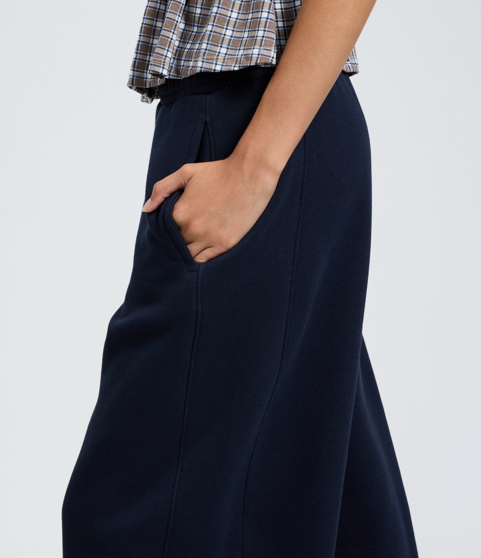 Calça Barrel de Moletom Azul 4