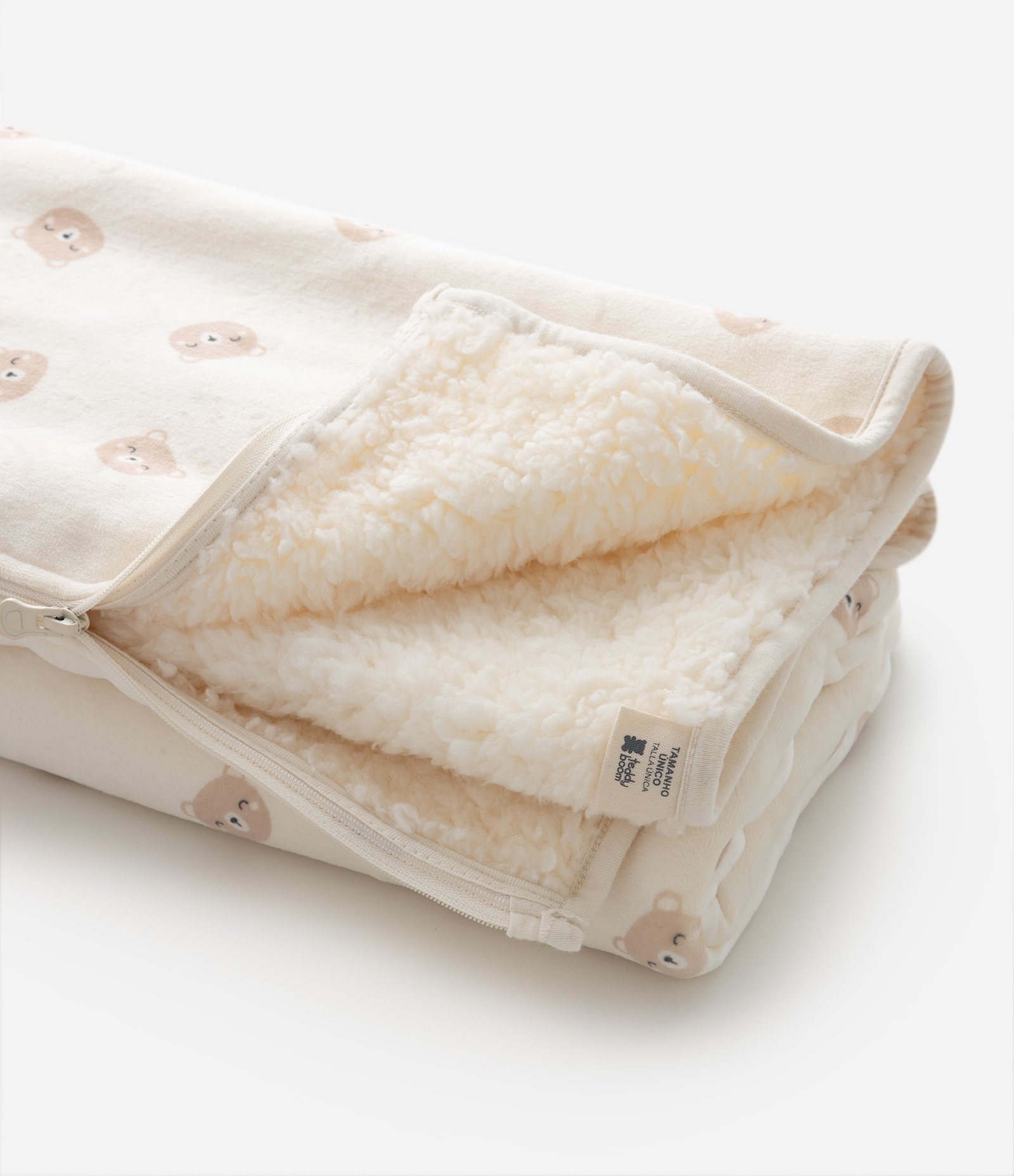 Saco de Dormir Infantil em Plush com Forro de Sherpa – Tam U Bege Claro 8