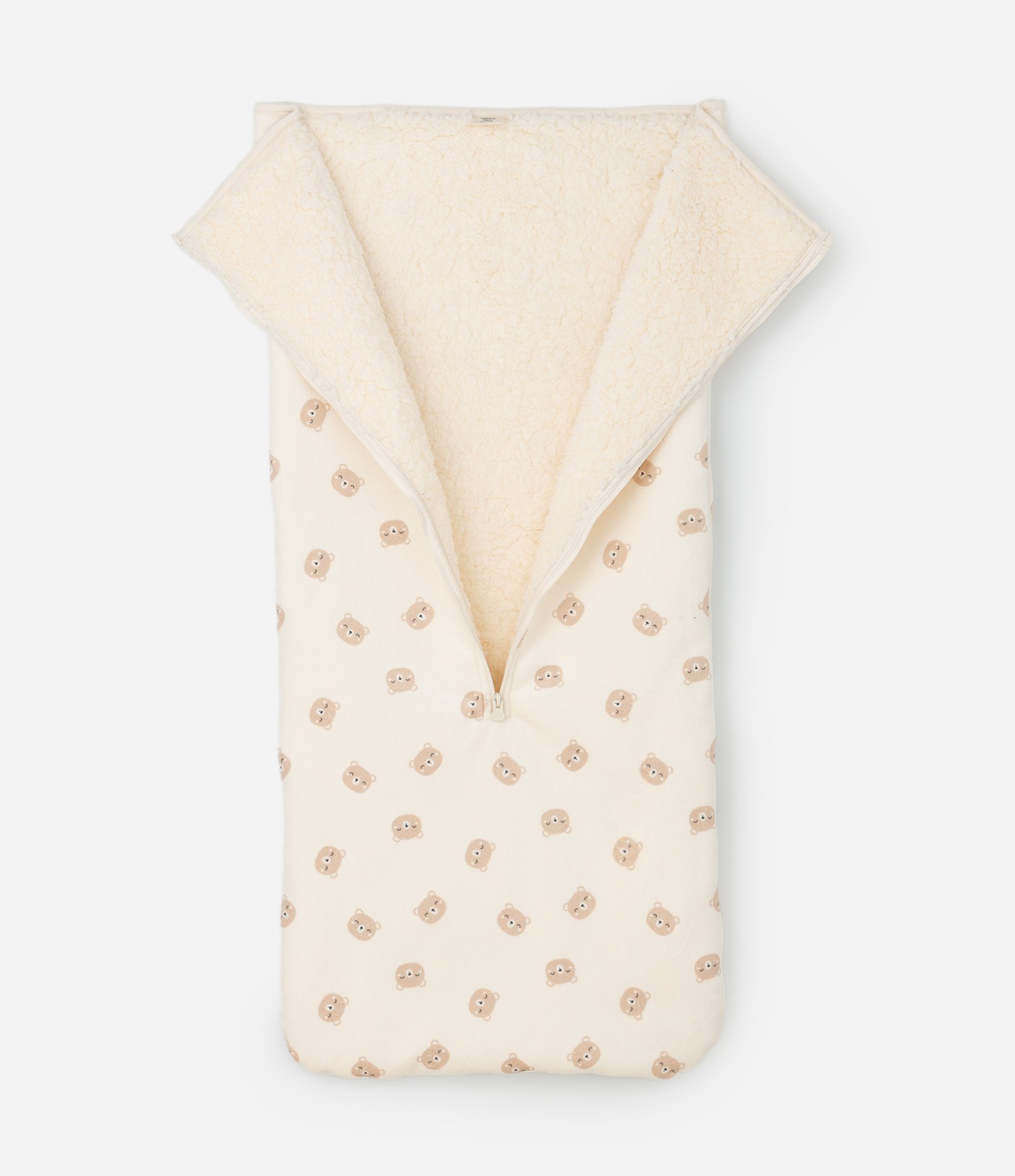 Saco de Dormir Infantil em Plush com Forro de Sherpa – Tam U Bege Claro 1