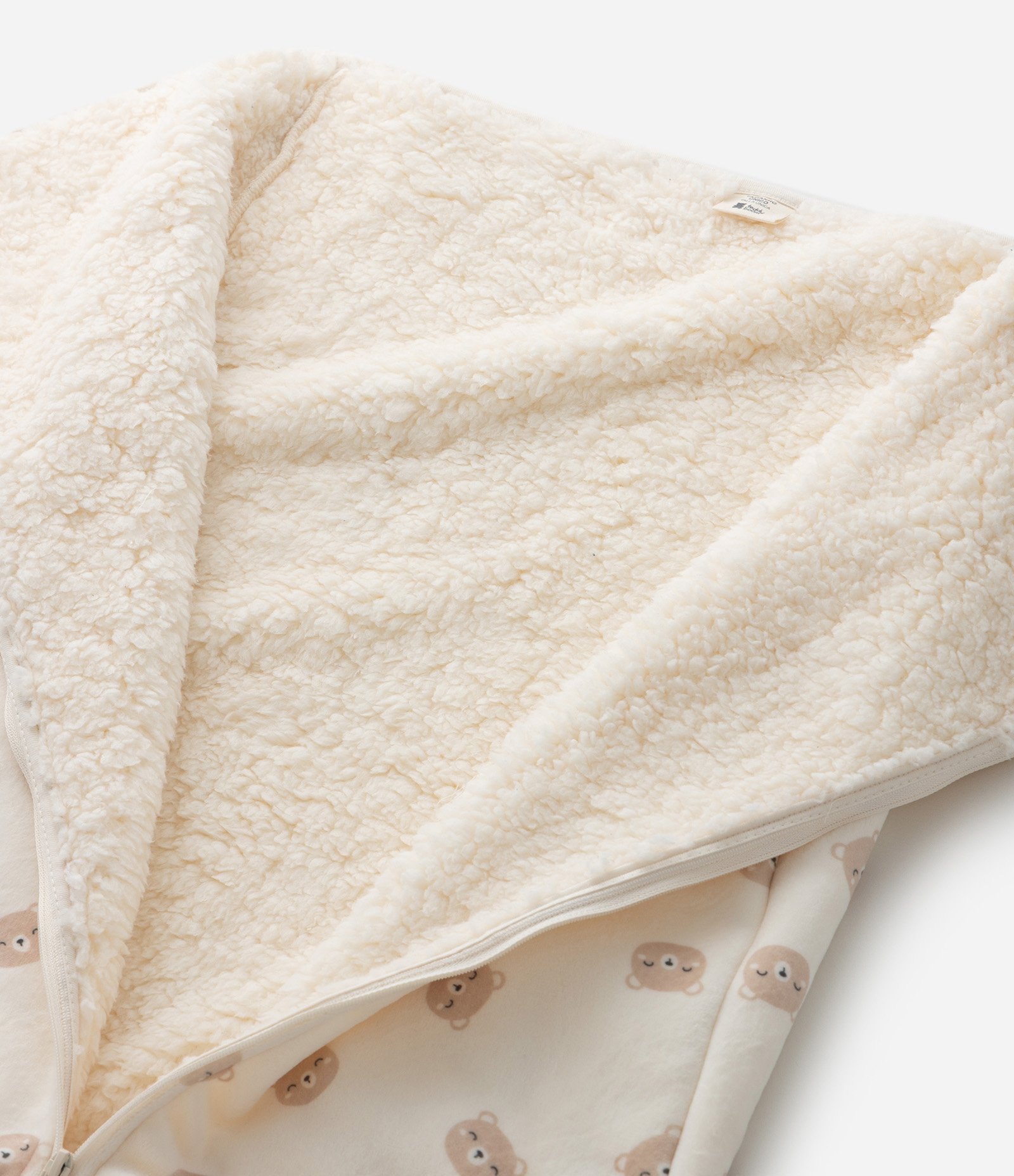 Saco de Dormir Infantil em Plush com Forro de Sherpa – Tam U Bege Claro 6