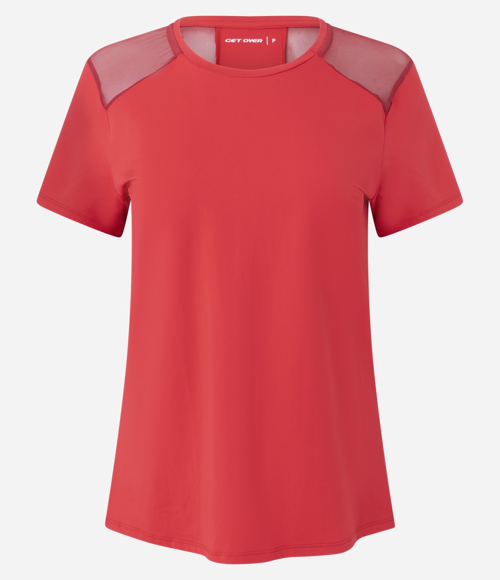 Camiseta Esportiva em Microfibra com Recorte em Tule Laranja 4