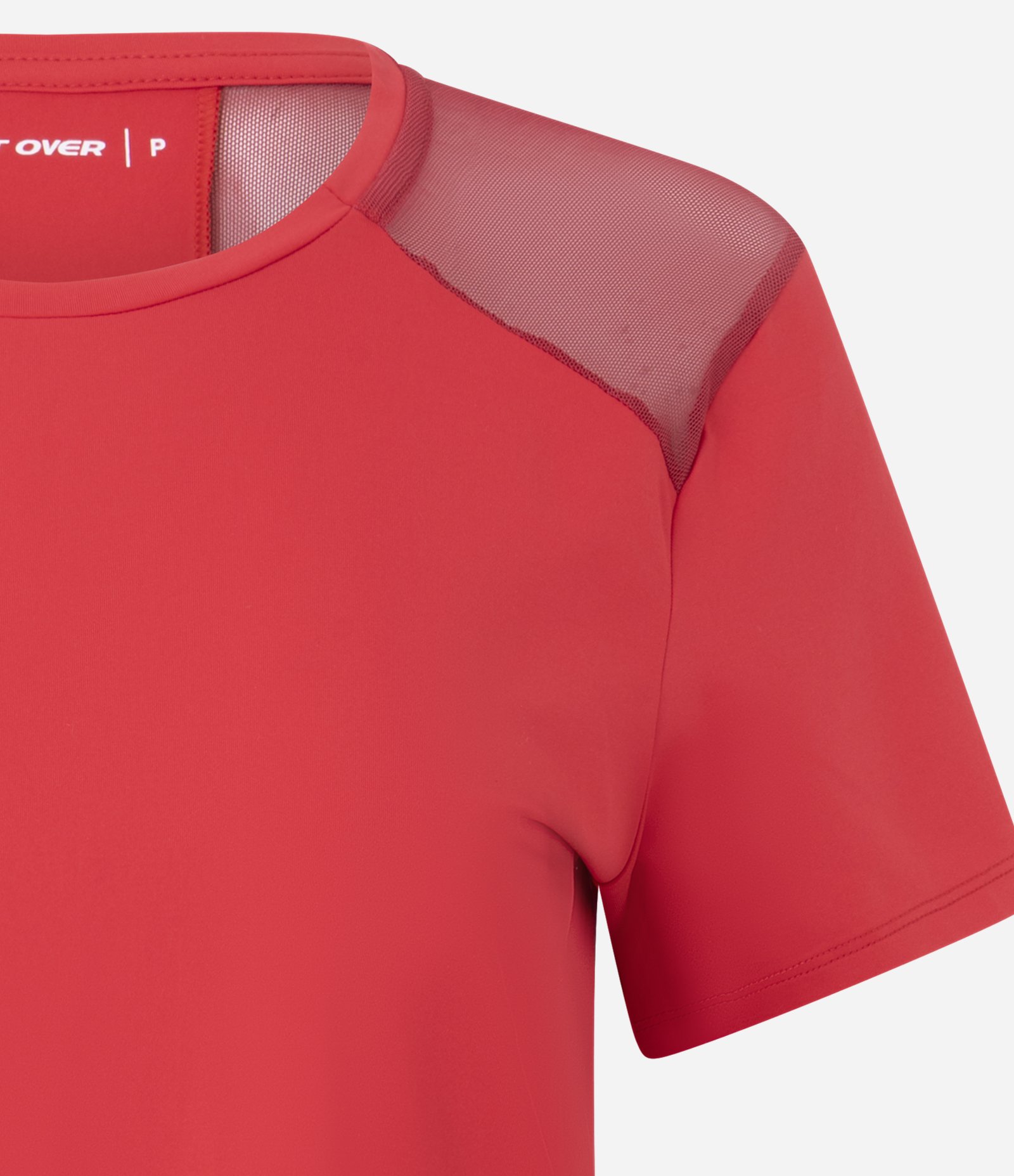Camiseta Esportiva em Microfibra com Recorte em Tule Laranja 5