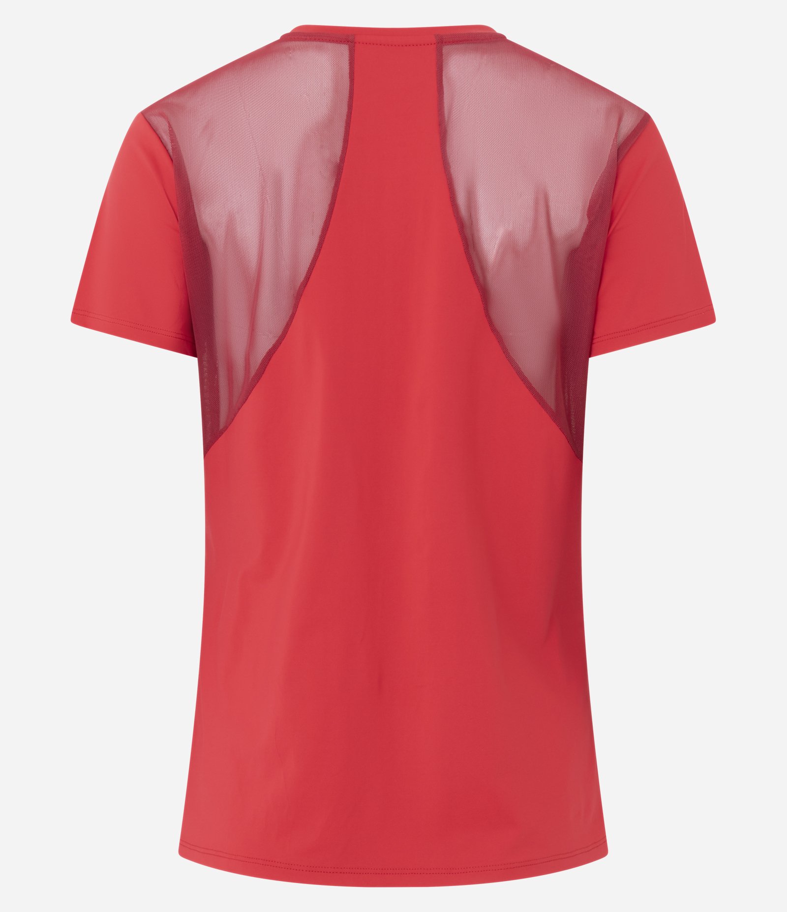Camiseta Esportiva em Microfibra com Recorte em Tule Laranja 6