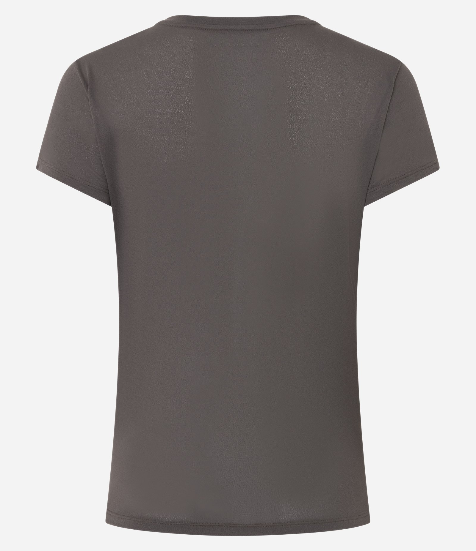 Camiseta Esportiva em Crepe com Lettering “Sporty” Marrom 3