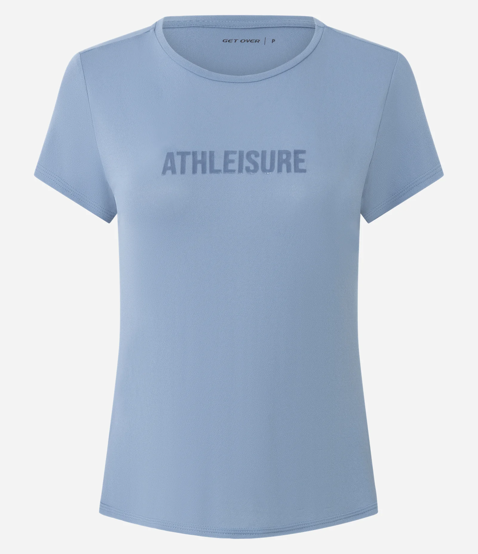 Camiseta Esportiva Regular em Crepe com Lettering Athleisure Azul 4