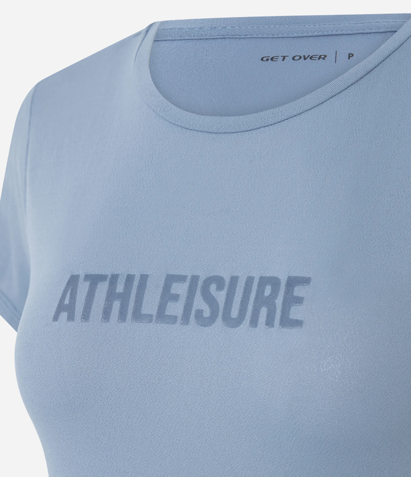 Camiseta Esportiva Regular em Crepe com Lettering Athleisure Azul 5