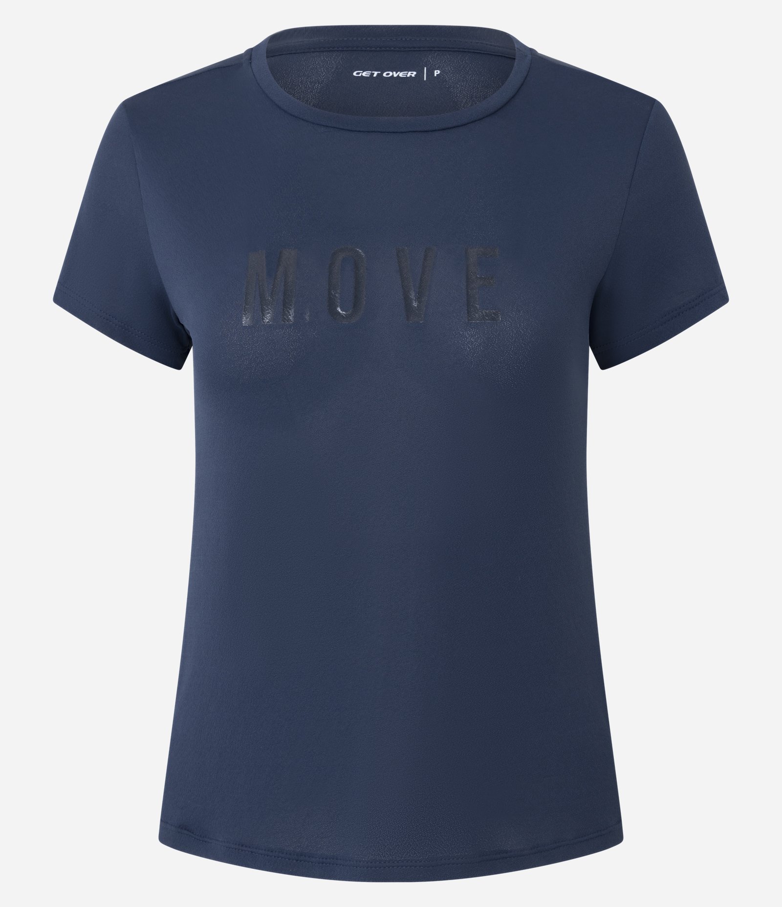 Camiseta Esportiva com Lettering Aplicado Move Azul 4
