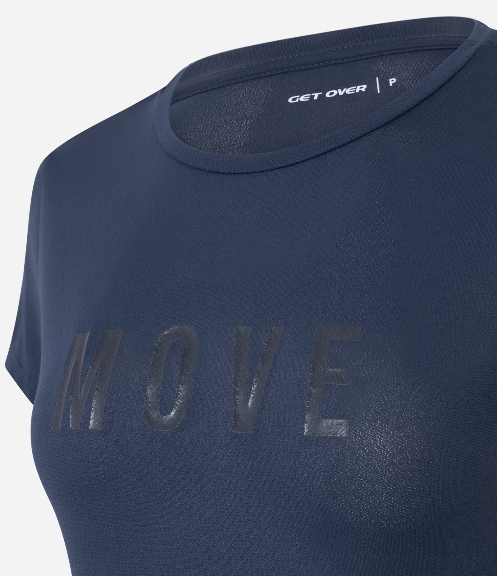 Camiseta Esportiva com Lettering Aplicado Move Azul 5