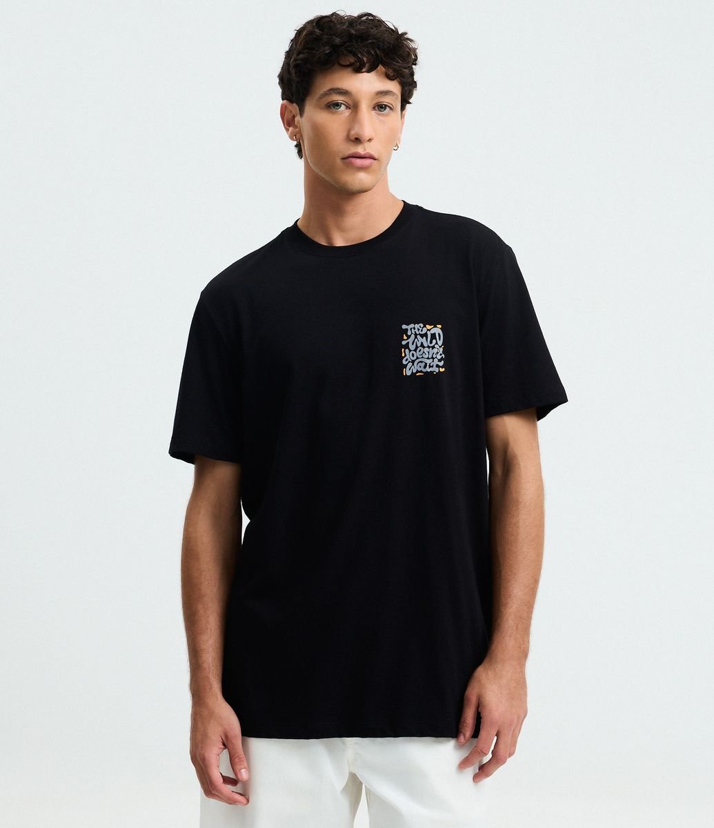 Camiseta Comfort em Algodão com Estampa Psicodélica The Wild Doesn