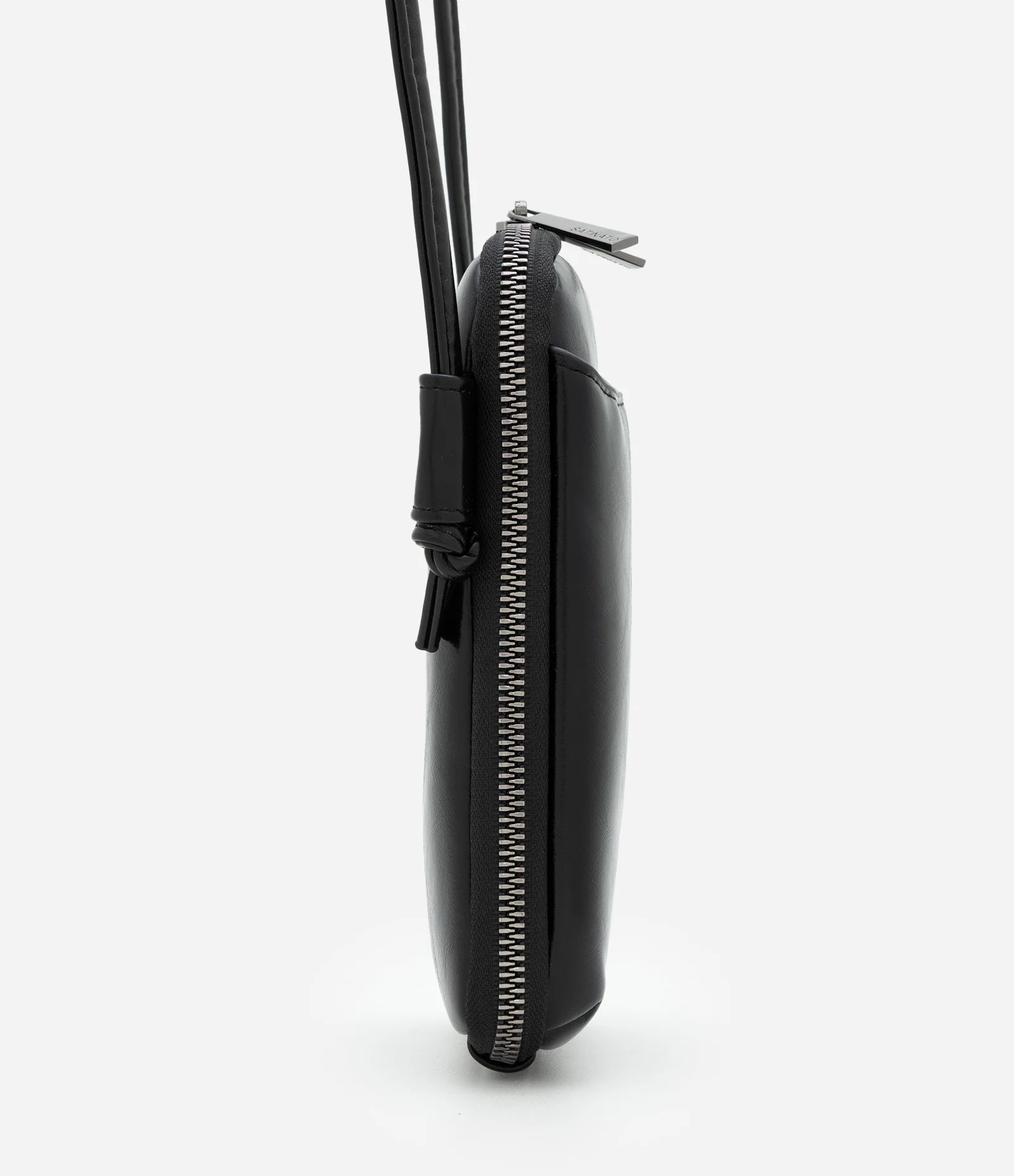 Bolsa Porta Celular Pequena com Alça e Bolso Frontal Preto 2