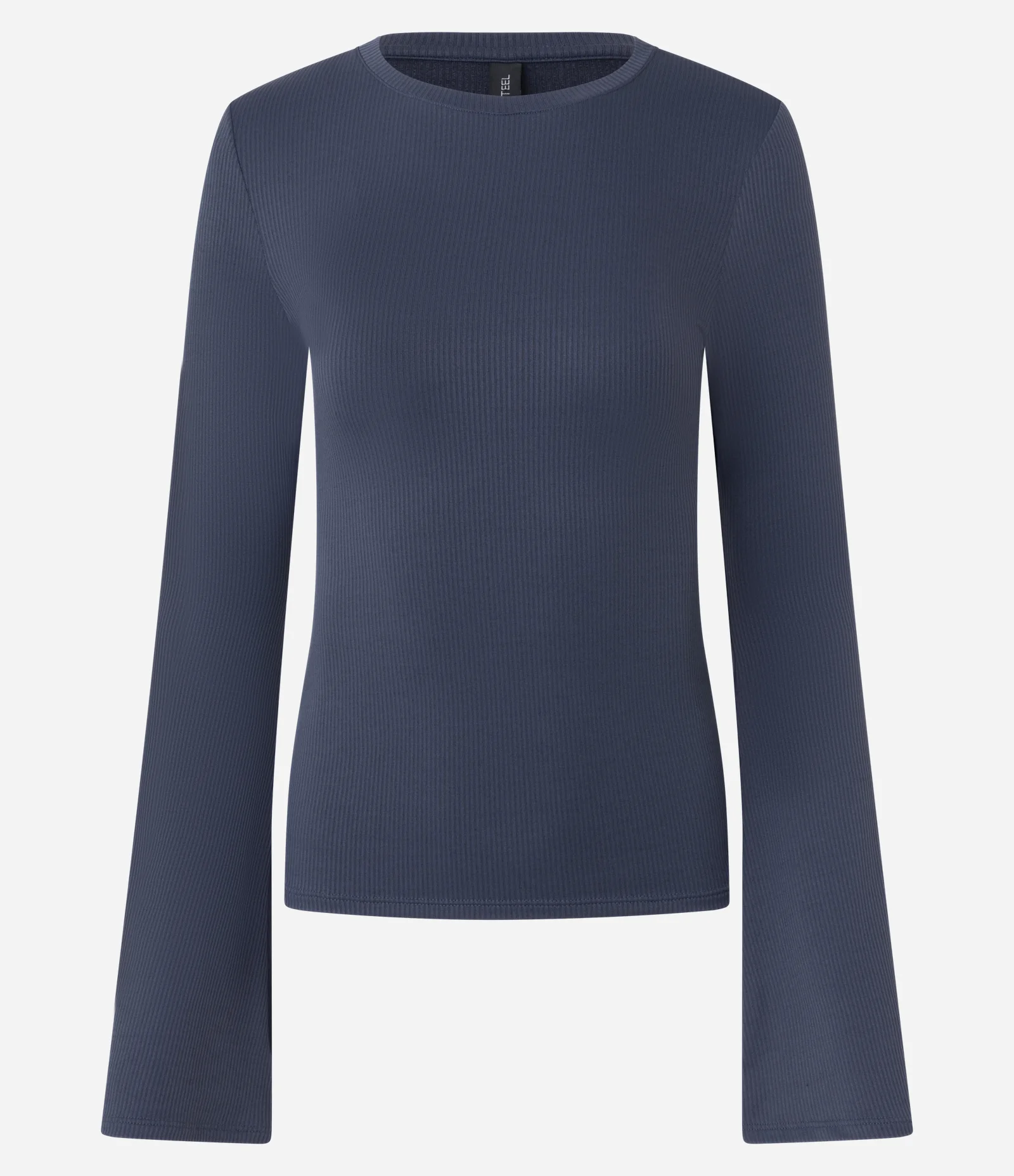 Blusa em Ribana com Manga Sino Azul 1