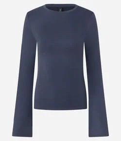 Blusa em Ribana com Manga Sino