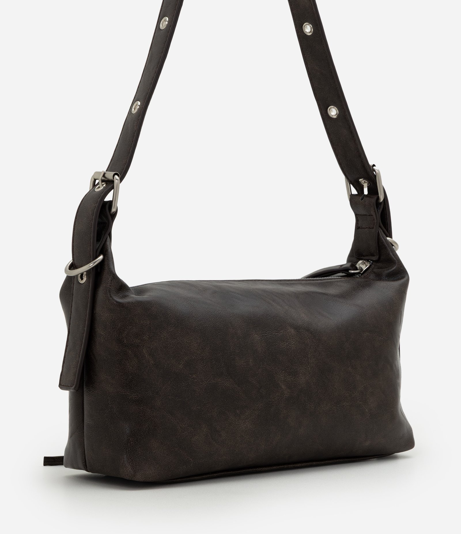 Bolsa Baguete Média com Detalhe de Amarração Marrom 3