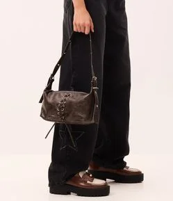 Bolsa Baguete Média com Detalhe de Amarração