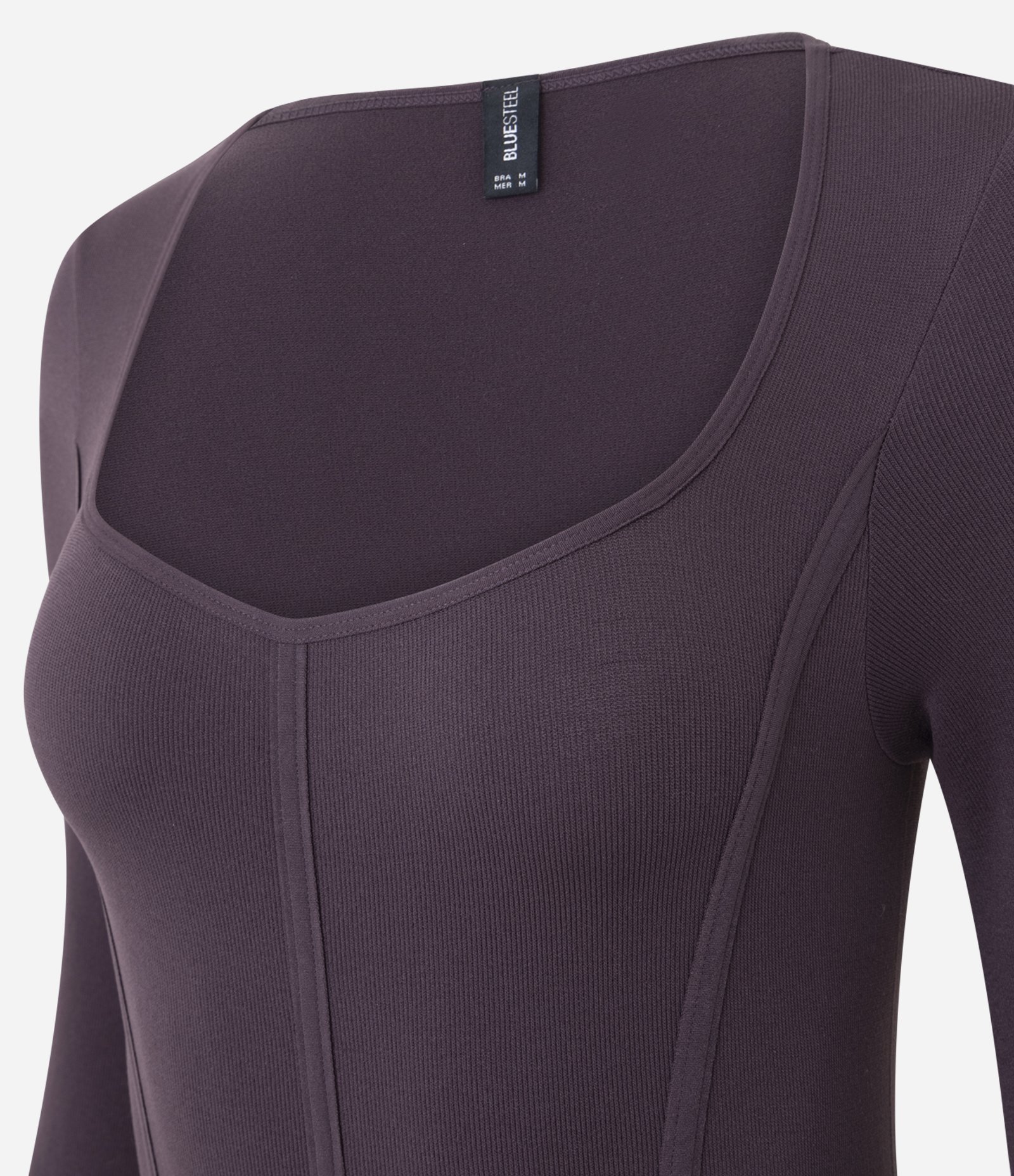 Body em Poliamida Seamless e Decote Quadrado Roxo 2