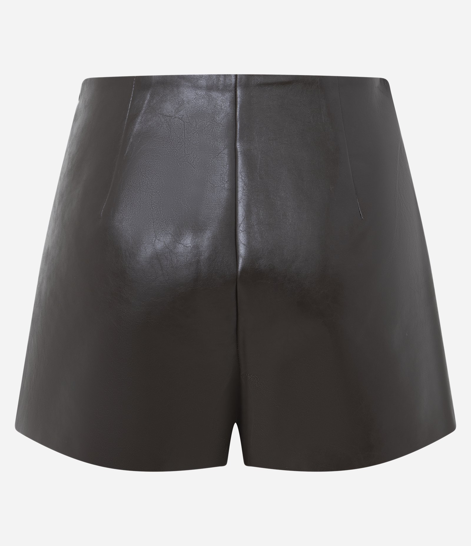 Short Saia em PU com Cinto Marrom Escuro 2