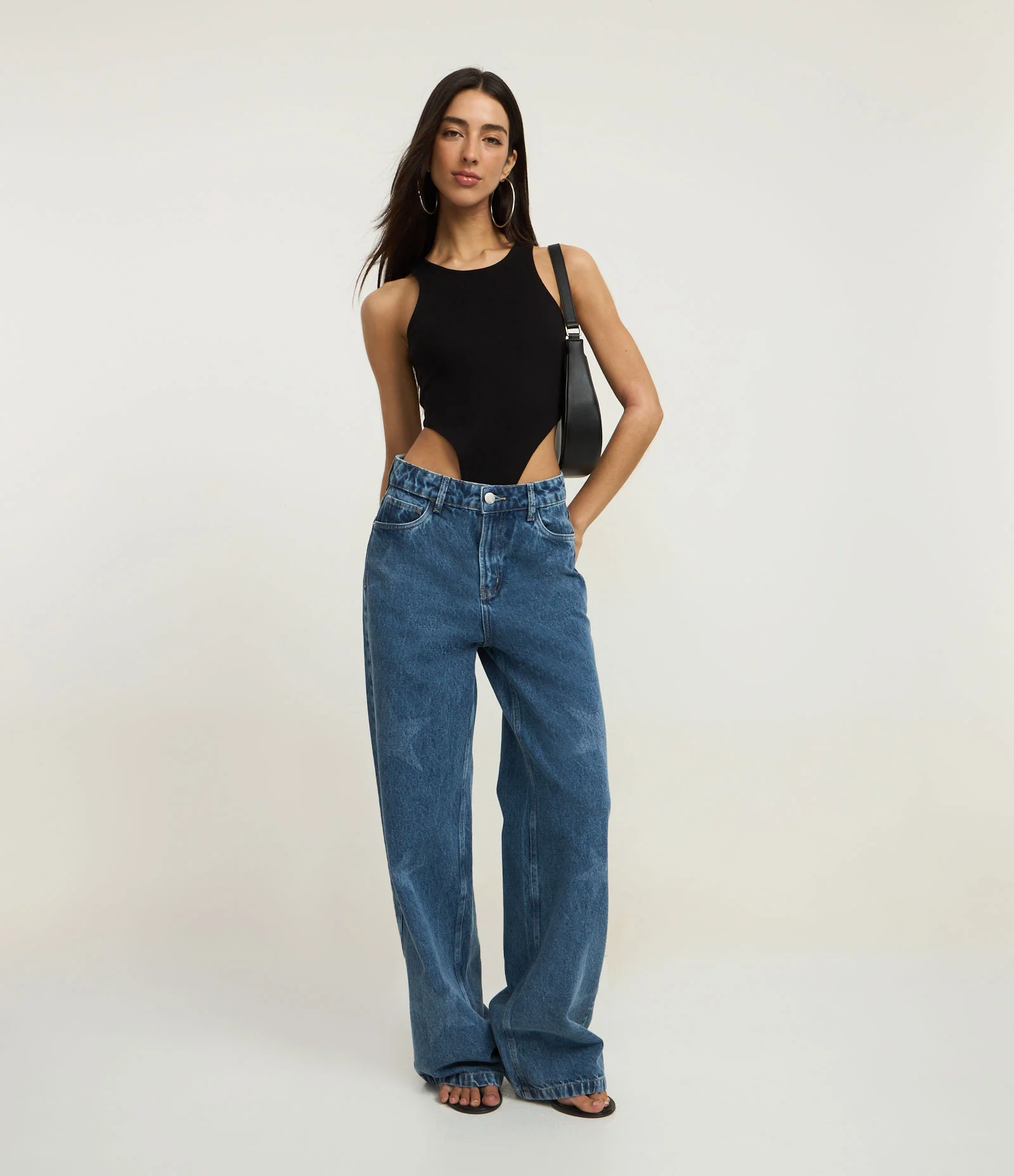 Body Nadador em Ribana com Corte Cavado Preto 2