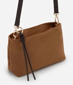 Bolsa Transversal Média em Suede com Alça Regulável