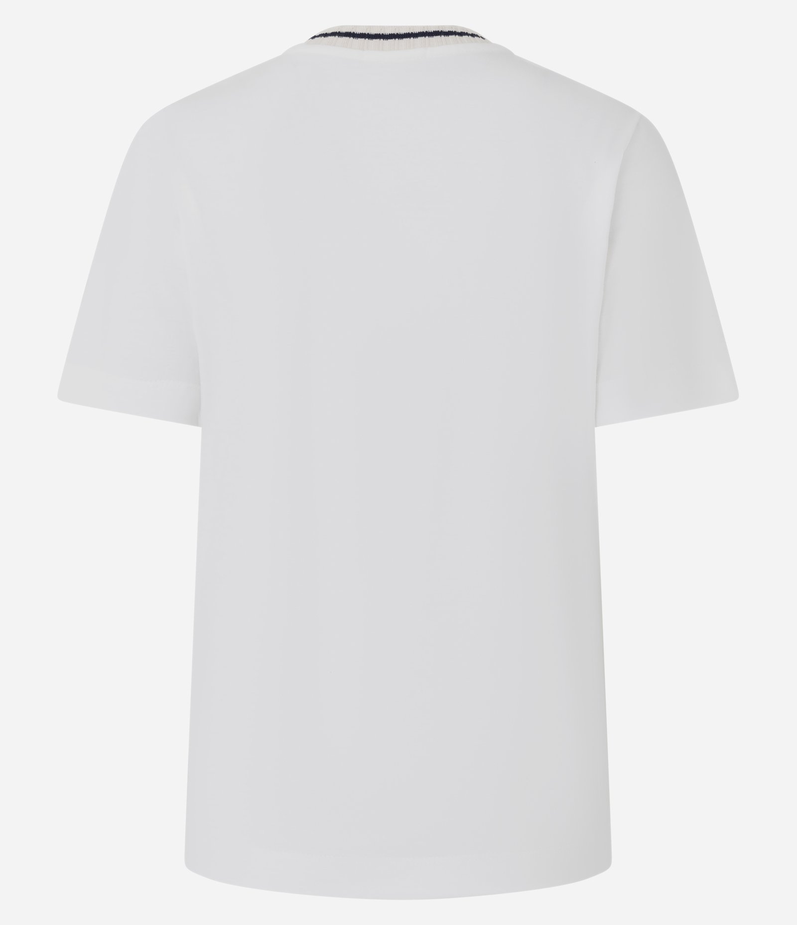 Camiseta em Algodão com Lettering Bordado e Gola Contrastante Branco 8