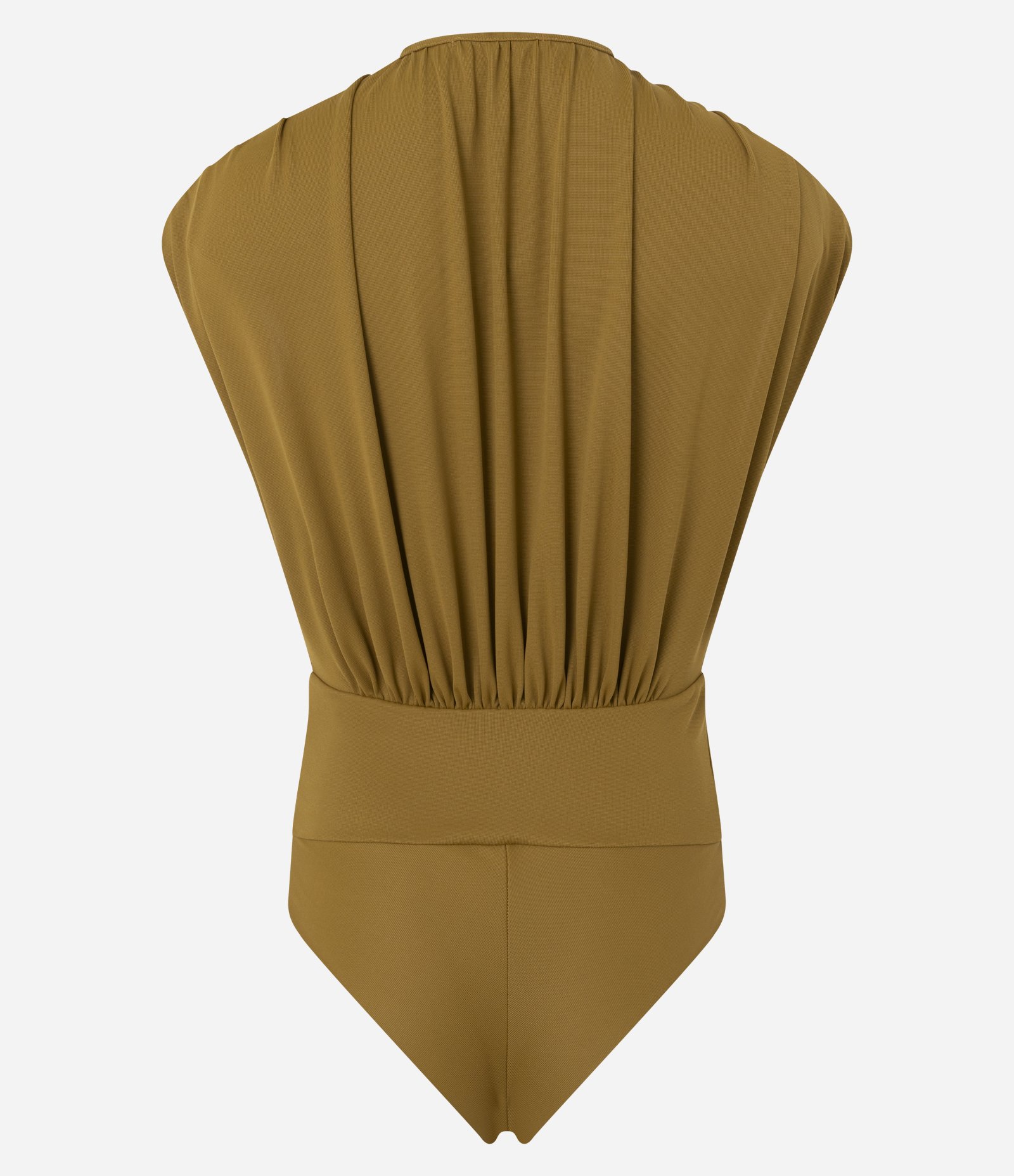 Body em Ribana com Detalhe Drapeado e Ombreiras Verde 3