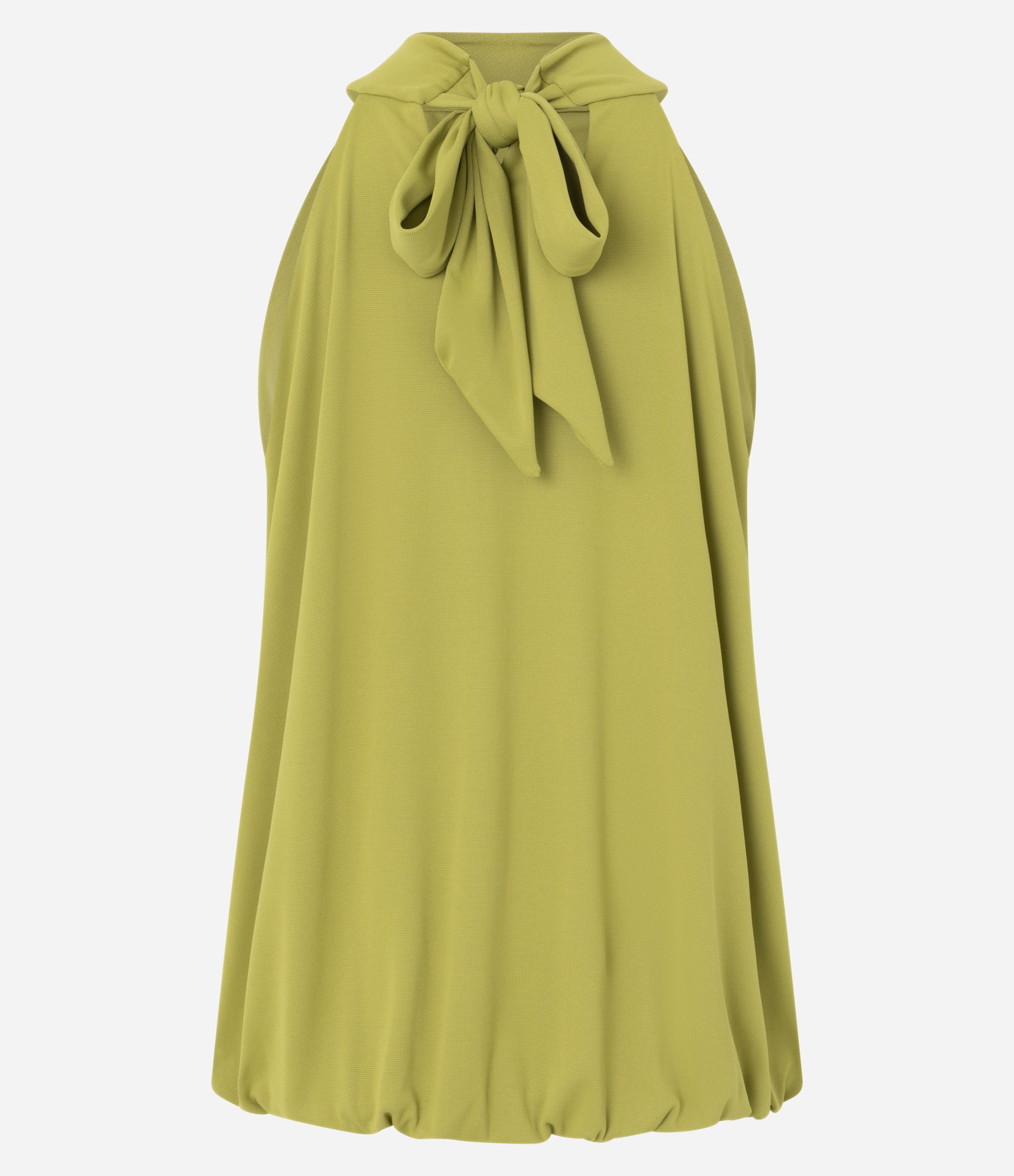 Blusa Halter em Ribana com Gola Amarrada Verde 3