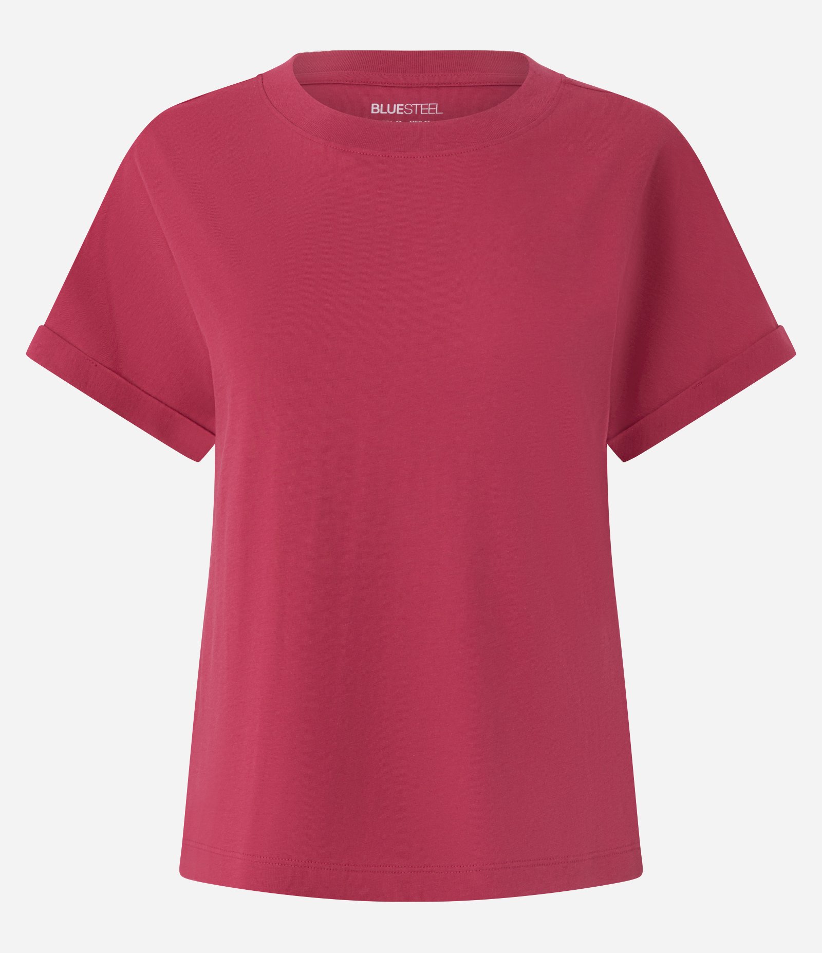 Blusa Básica com Manga Dobrada Curta em Algodão Vermelho 4