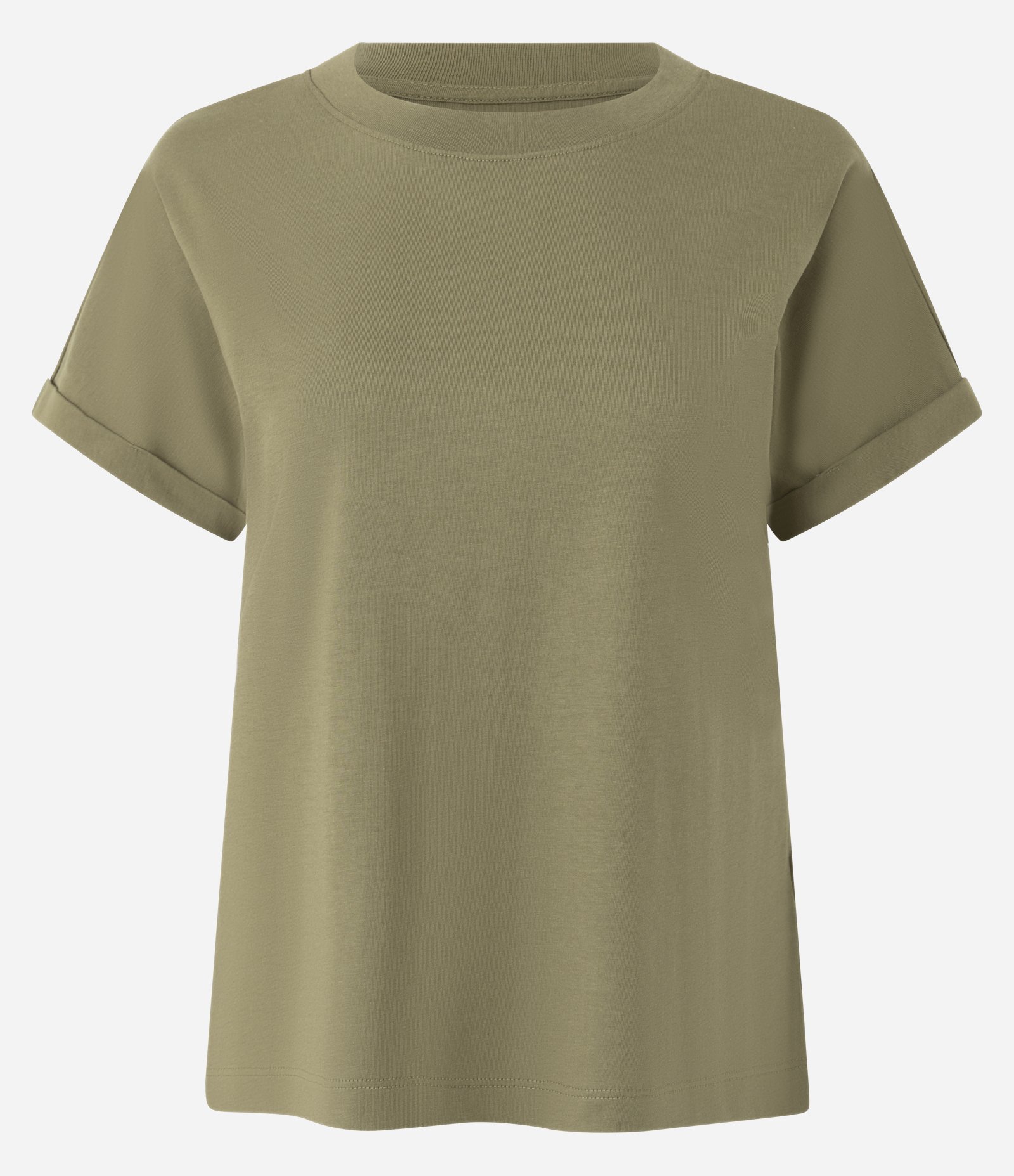 Blusa Básica com Manga Dobrada Curta em Algodão Verde 4