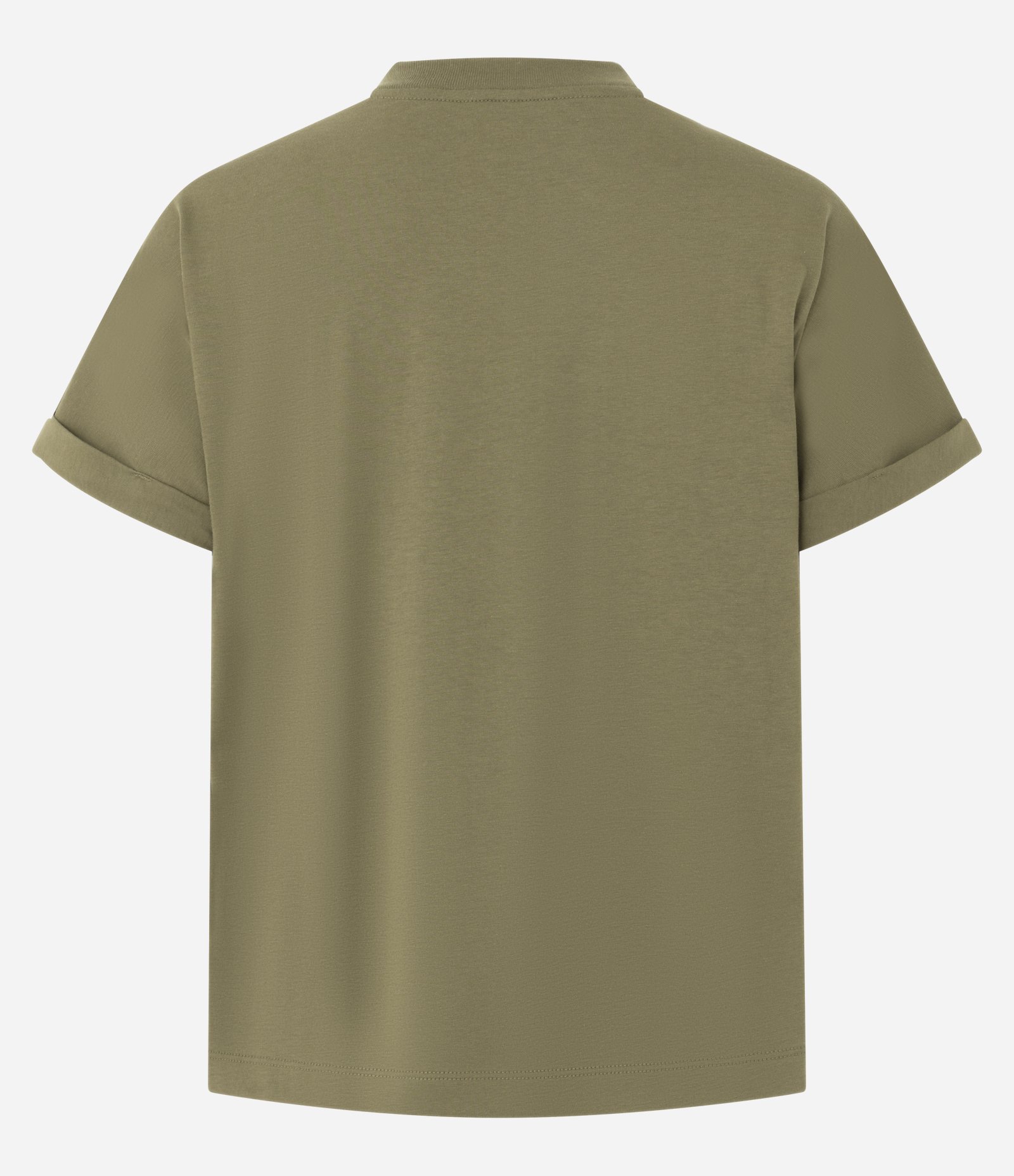 Blusa Básica com Manga Dobrada Curta em Algodão Verde 5